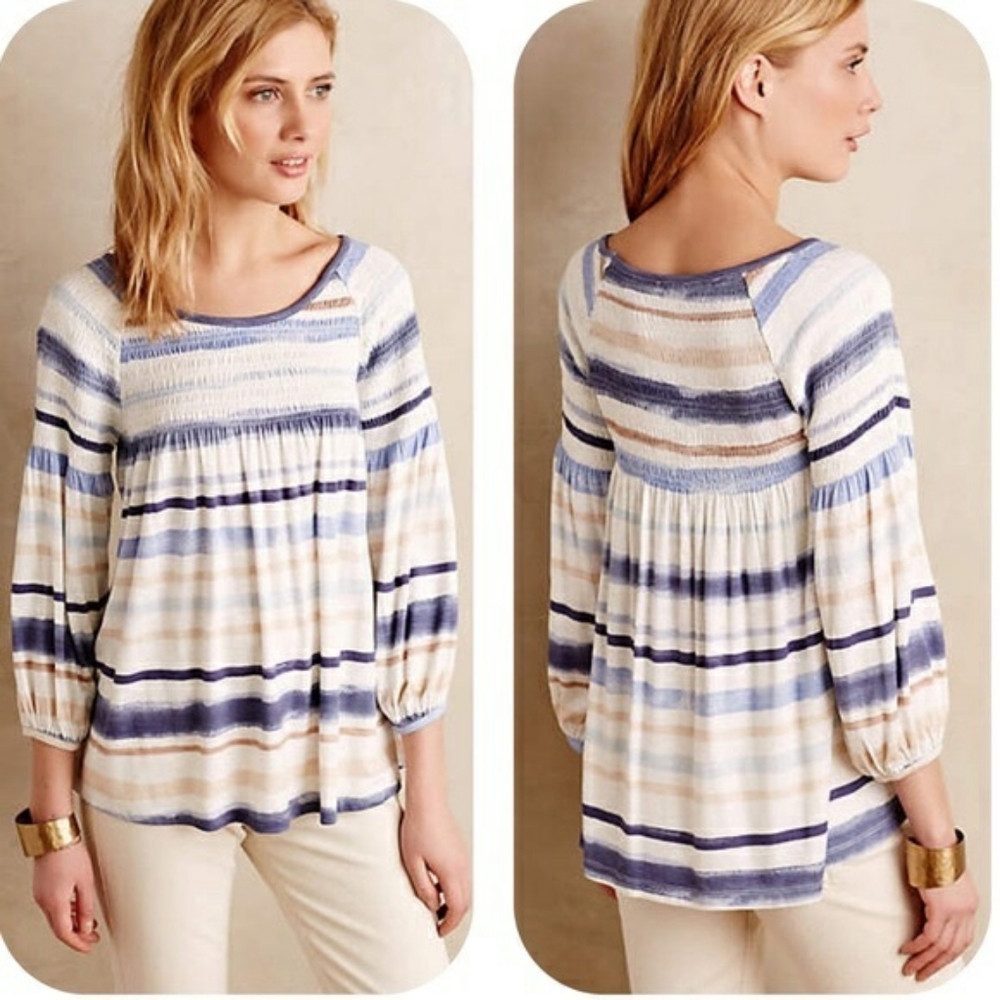 Anthropologie Meadow Rue soft smocked blouse